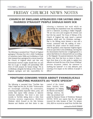 Friday Church News