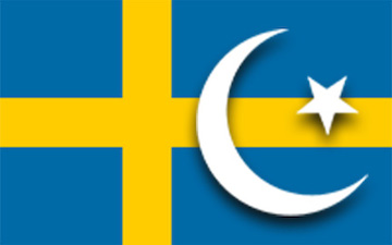 Swedish flag with Islamic logo
