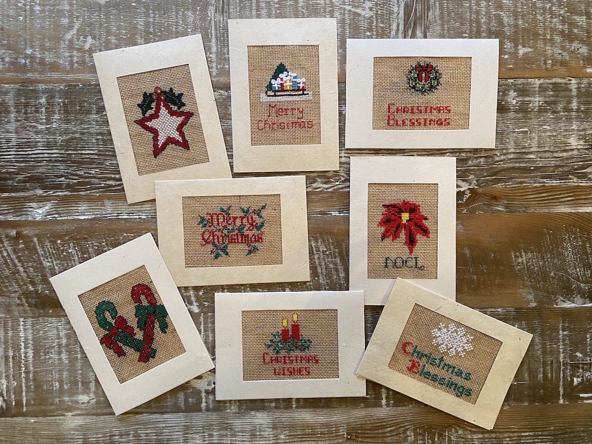 Cross Stitched Christmas Cards